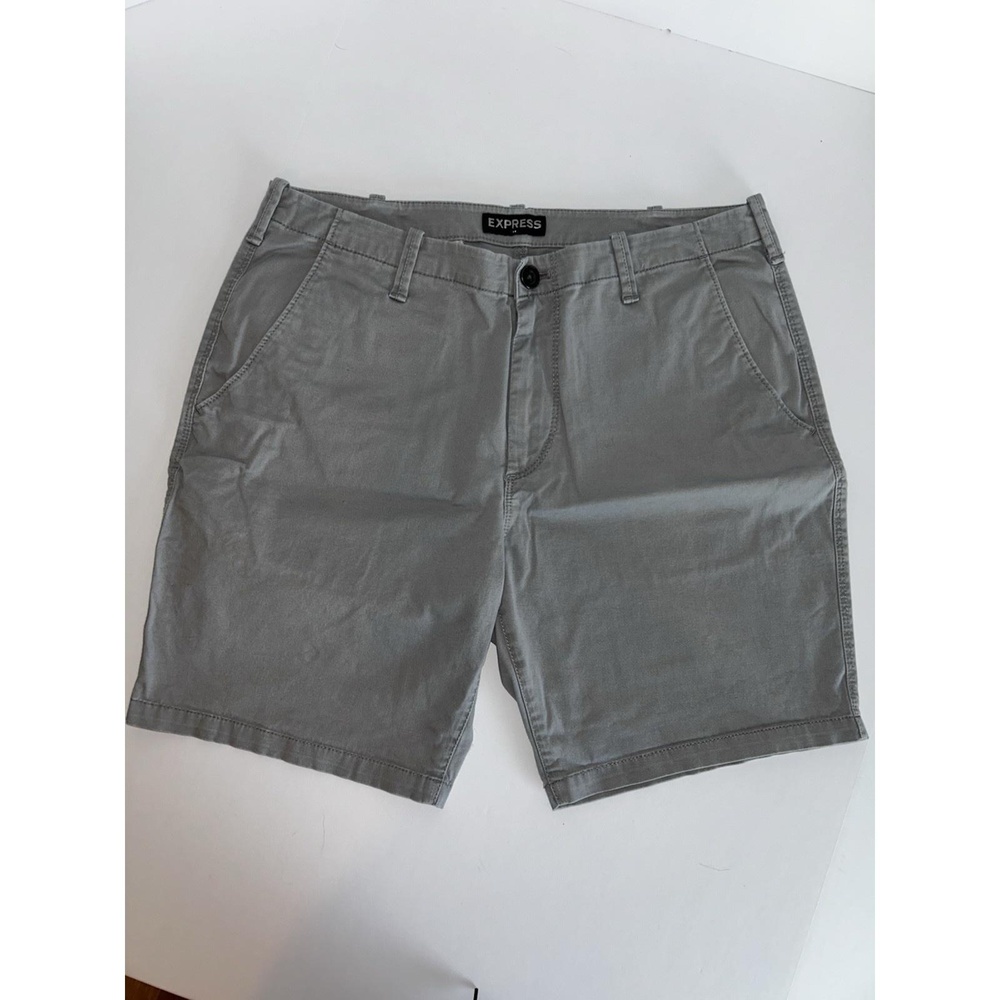 Express Men's Shorts, Size 32, Regular Fit, Flat Front, Gray‎